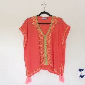 Ava Sky Embroidered Cover Up